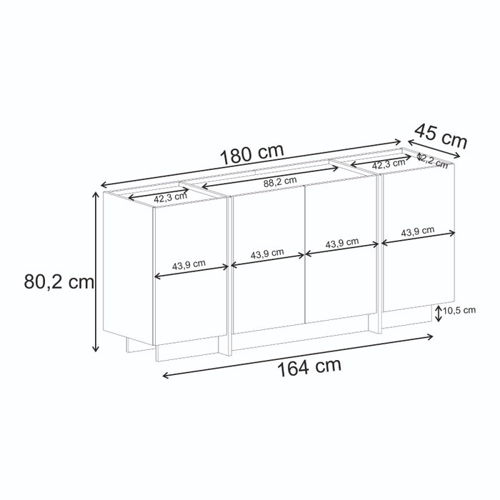 Nordure Consola Dorma - Atlantic Pine, Anthracite